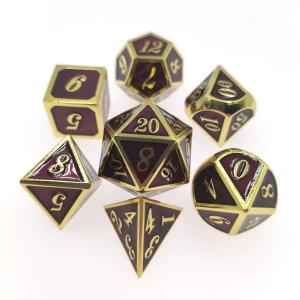 Wholesale Mini Handmade Table Top Gilt Green Dice Set Polyhedral Gift Box Packaging Smooth Finish from china suppliers