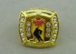 Customized Metal Souvenir Ring Badge With Rhinestone By Die Casting