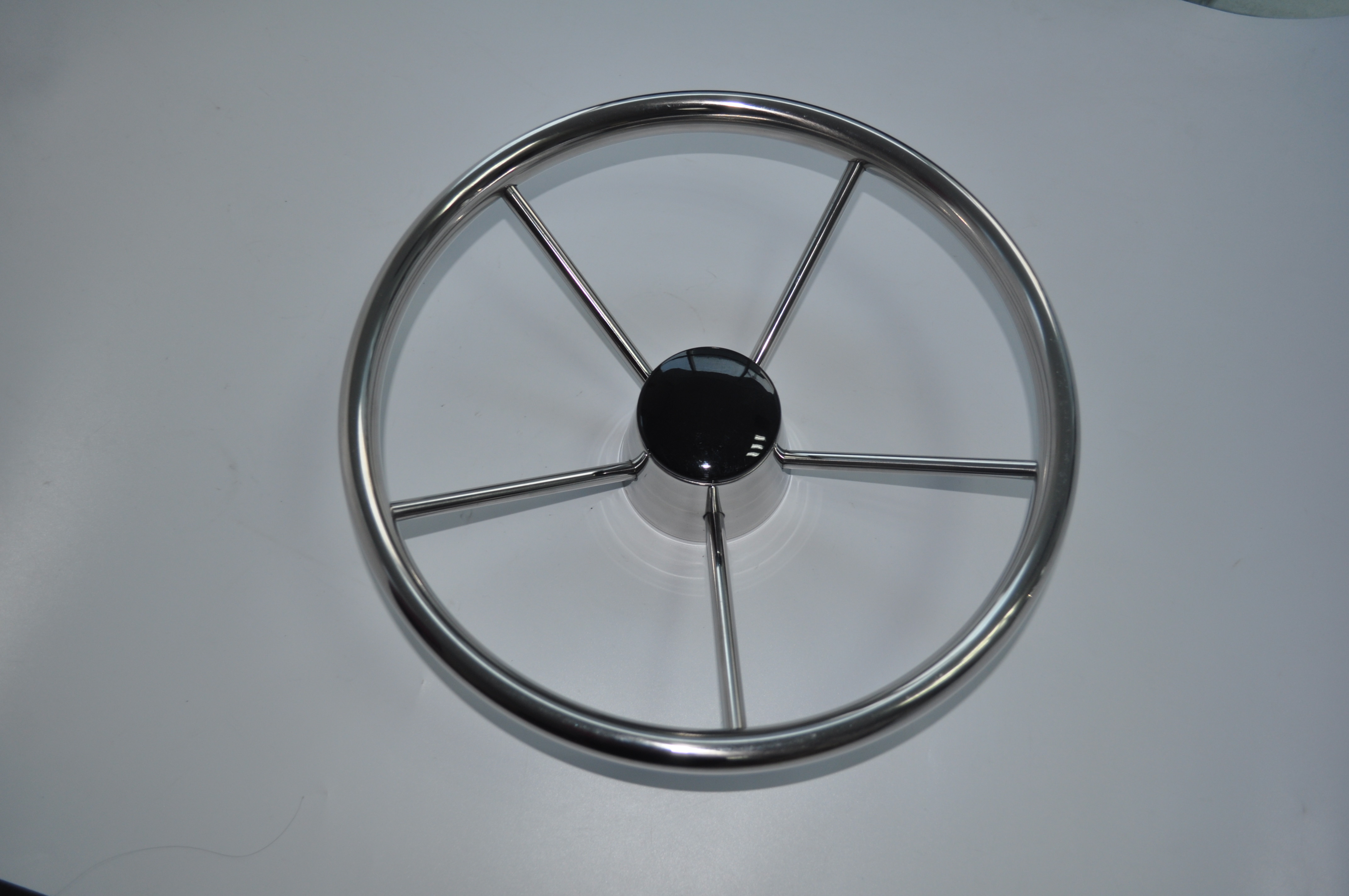 STAINLESS STEEL 5 SPOKE MARINE BOAT STEERING WHEEL