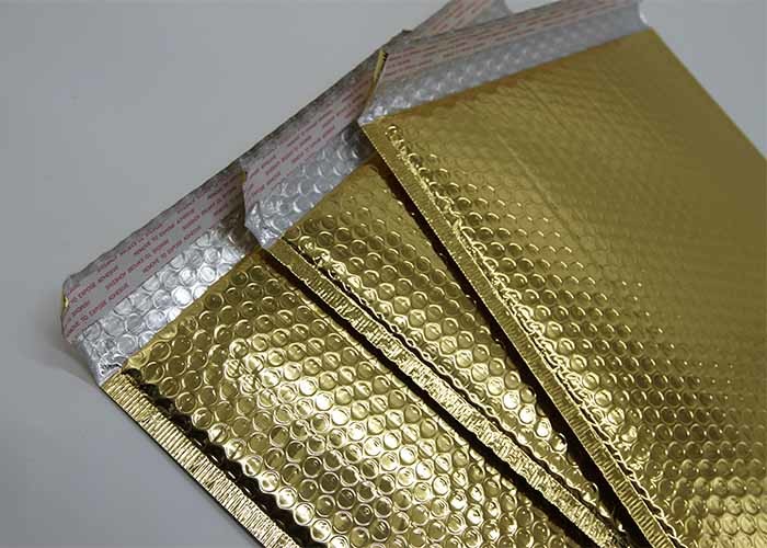 Gold Gloss Surface Metallic Bubble Mailers 6*10 Padded 2 Sealing Sides Anti Tremble
