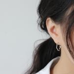 Lanciashow 925 Sterling Silver Gold Plated Hoop Earrings Semicircle Wavy Shape