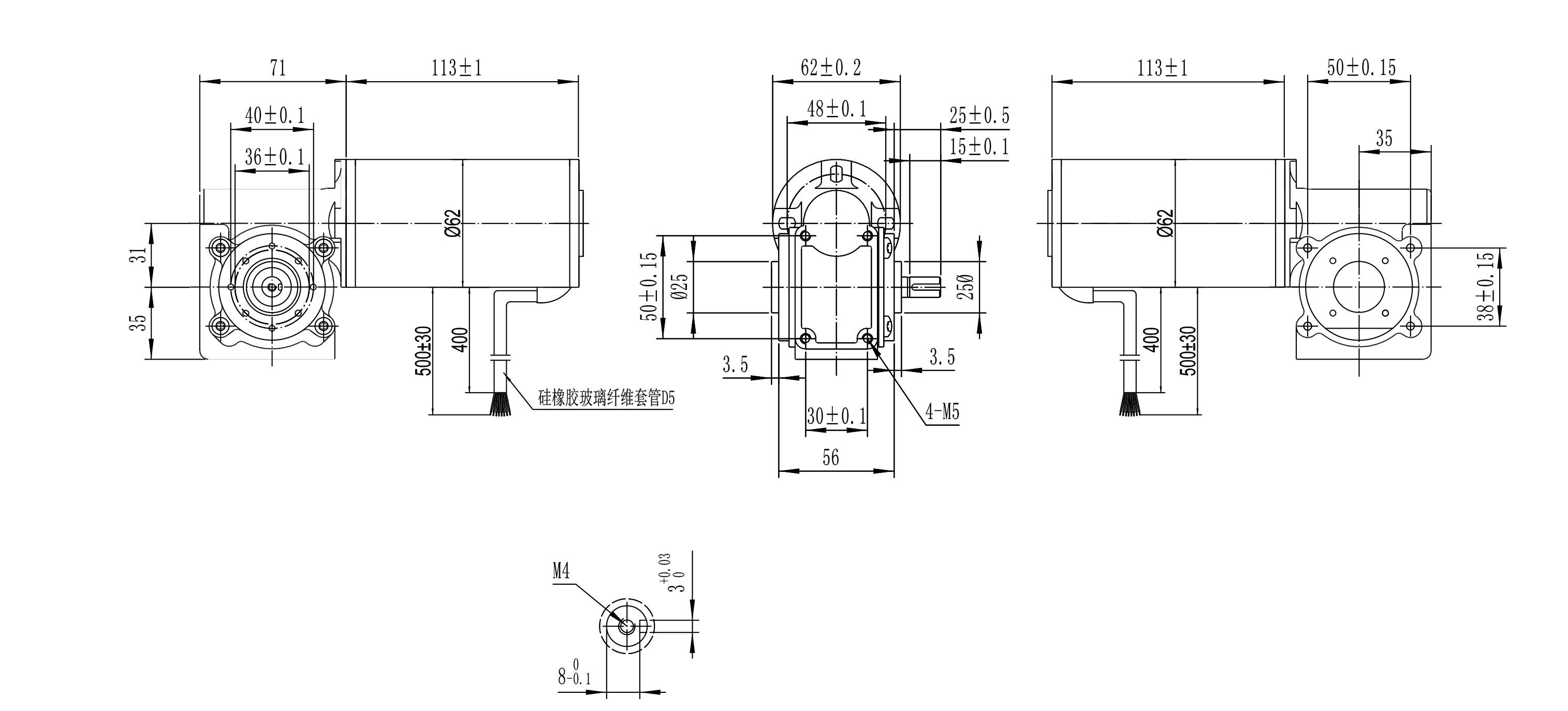 62BLX01A-001WG15 High Torque Worm Gearbox Motor 36v Dc Worm Gear Motor
