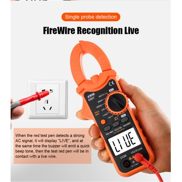 VICTOR Digital Clamp Meter 5999 Counts AC DC 600V 600A With Live NCV Flashlight