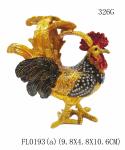 New arts and craft rooster metal jewelry box pewter rooster trinket box rooster