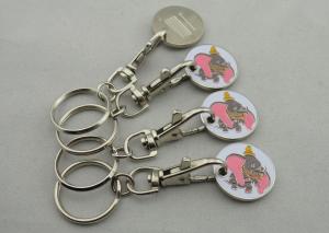 Wholesale Iron or Brass or Copper Elephant Trolley Coin, Iron with Keychain for Supper Market, Store, Collection from china suppliers