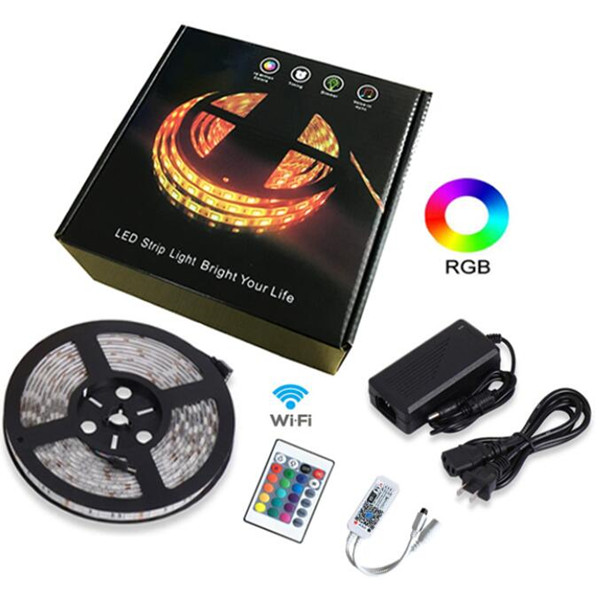 Waterproof RGB LED Strip Light with WIFI controlled Red Blue and Green Multi-Color