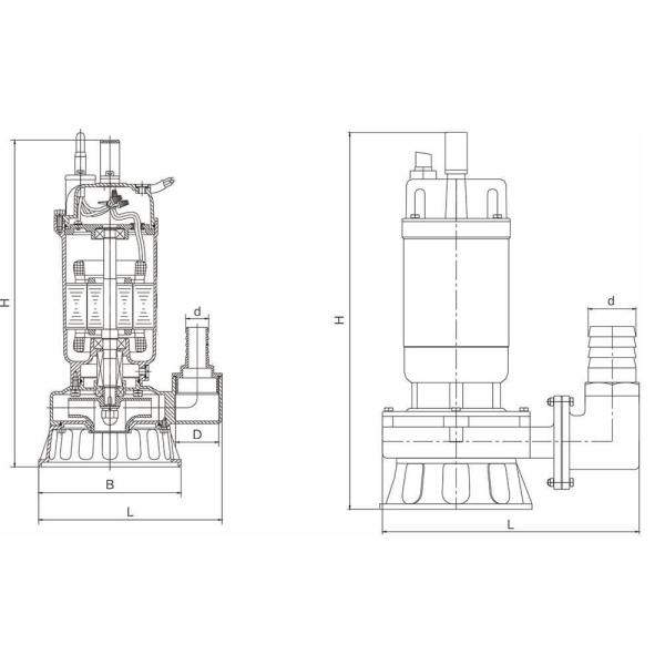 WQP Series High Lift High Flow Stainless Steel Submersible Sewage Pump Clean Water