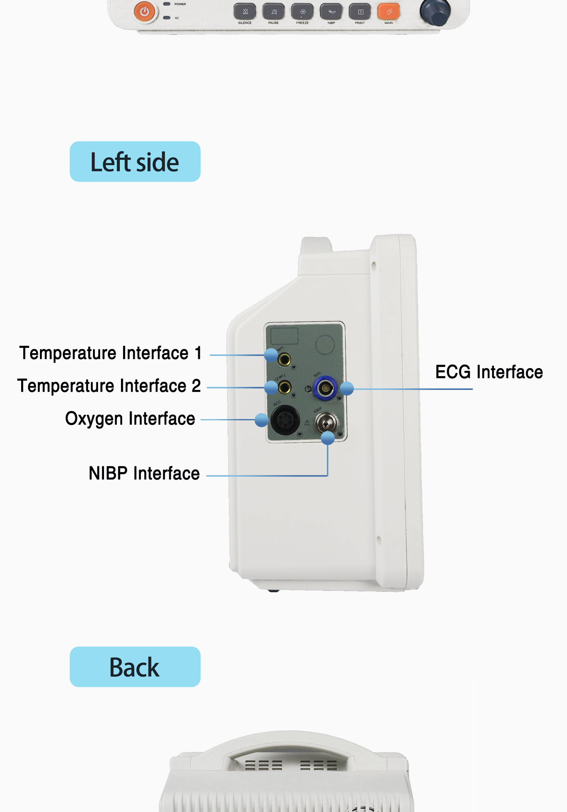 12.1 Inch Lcd Screen 6 Parameters Patient Monitor With Mobile Optional Touch Screen