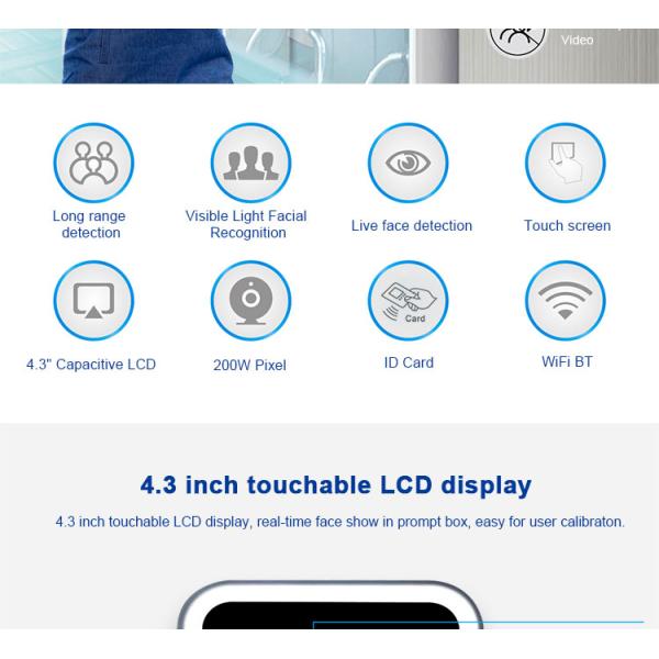 Infrared Camera Long Range TFT Face Reader Attendance Machine