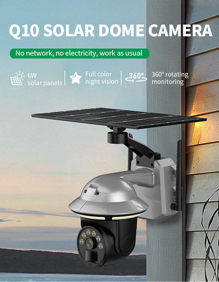 Wireless Garden Lights Security Monitoring Solar Camera With Solar Panel For Outdoor