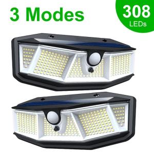 Wholesale 2000mA 308LED Outdoor Solar Lamp 1.1W Street LED Spotlight With Motion Sensor from china suppliers