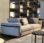 Luxury Solid Wood Frame Matte Fabric Living Room Sofa For Home Furniture