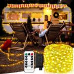 Infinite Double Color Solar LED Leather Wire Light String For Outdoor Decoration
