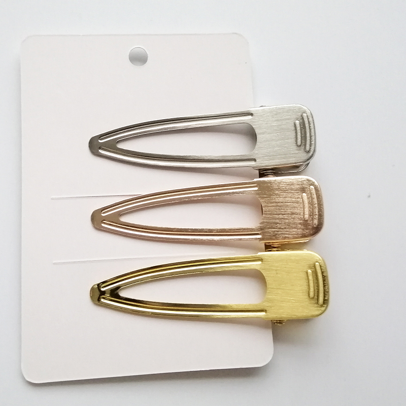 gold barrette hair clip for adults Korea Geometry Metal Spring Personalized Bobby Pins 8x2.2cm