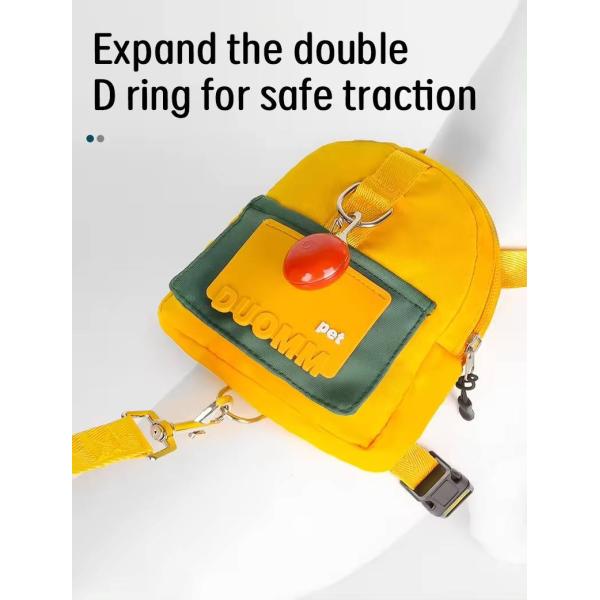 Colorful Small Dog Backpack Harness Adjustable Pet Harness Backpack With Traction Rope