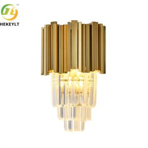 Wholesale 5W Luxury LED Modern Wall Light Crystal Metal Clear E14 Bulb Base from china suppliers