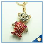 3D Teddy Bear Cute Cartoon Rhinestone Animal Shape Key Chain for Valentine's Day