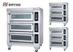 China Stainless steel Comercial Microcomputer Three Deck Six Trays Electric Bakery Oven on sale