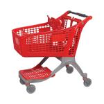 220L Plastic Supermarket Shopping Trolley Cart With 5inches TPR Wheels