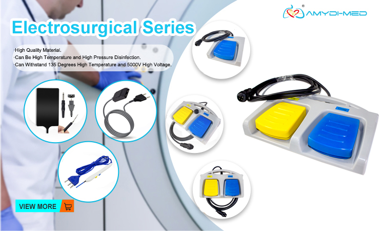 Electrosurgical 2 Unit Double Pedal Medical Foot Switches Cut Coag With Remote