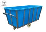 Polyethylene Linen Industrial Plastic Laundry Trolley Basket On Wheels 2100 *