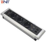 Hidden Screws Design Table Mount Outlet With USB Charger Interface