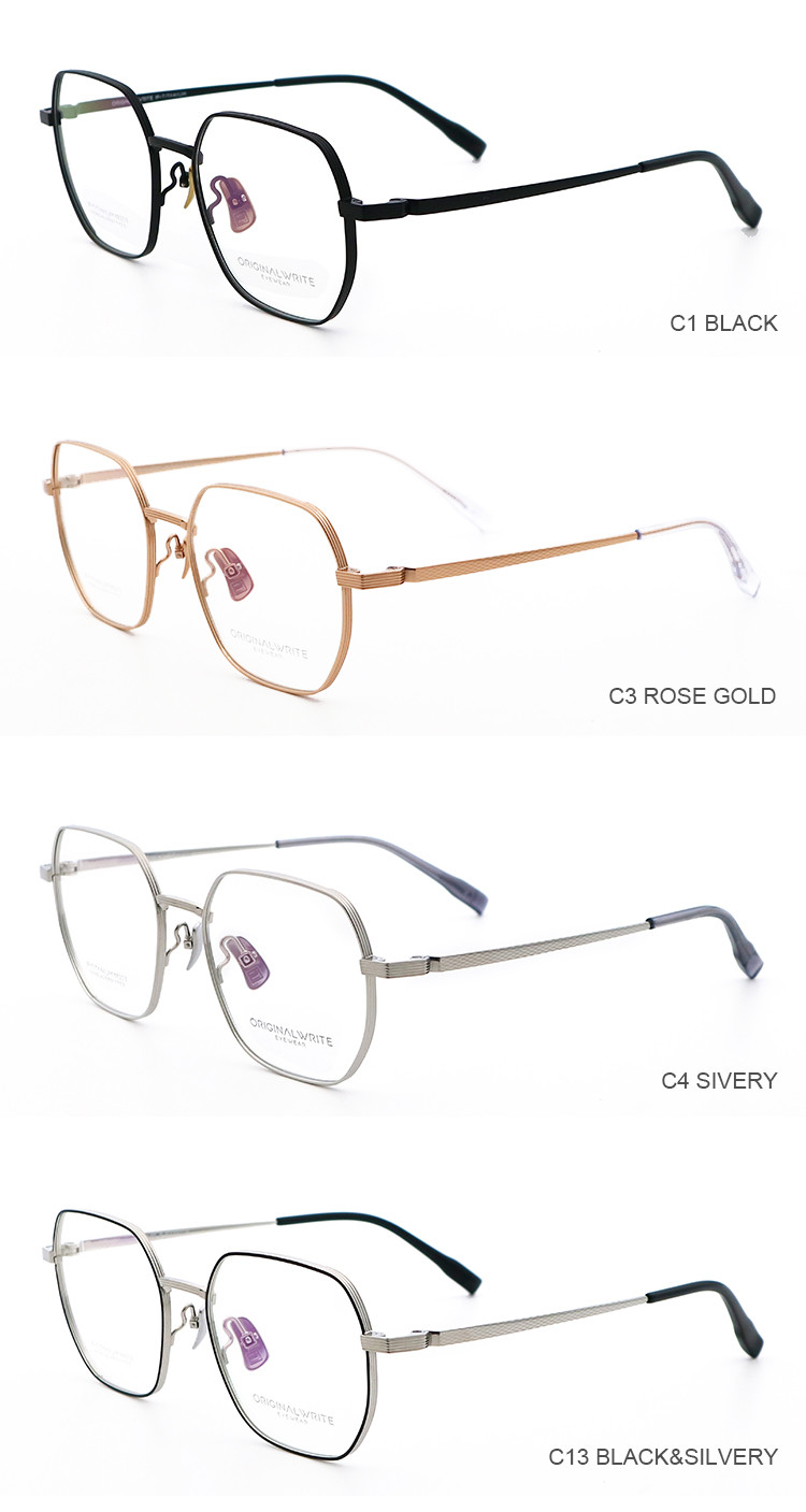 Fashion Designer IP Plating Pure Titanium Optical Frames 88203