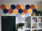 Colorful Hexagon Design Polyester Fiber Acoustic Board For Wall Decoration