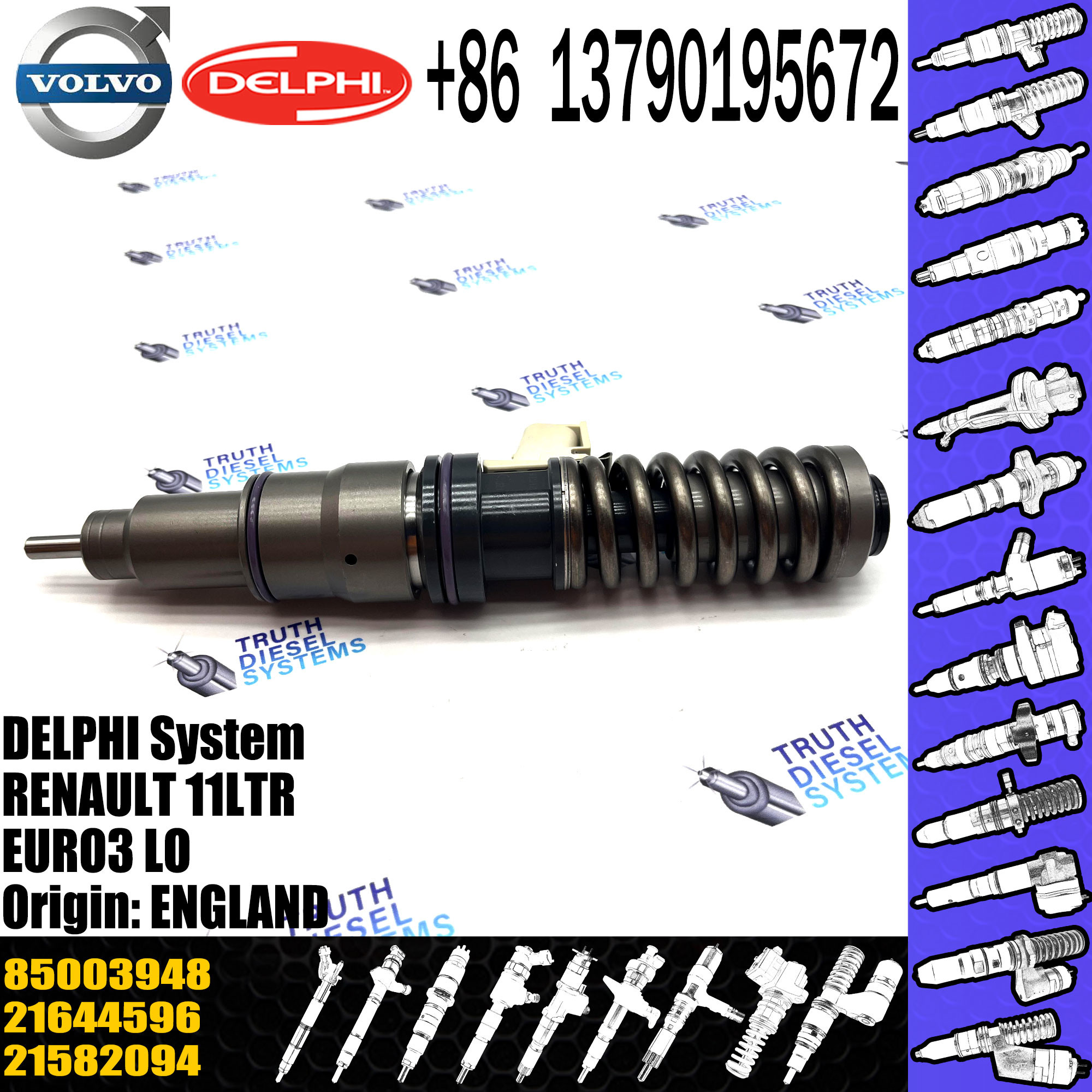 Injector 21582094 for VOL BEBE4D35001 21582094 85003948 21644596 D11A MD11 219777909 63229468