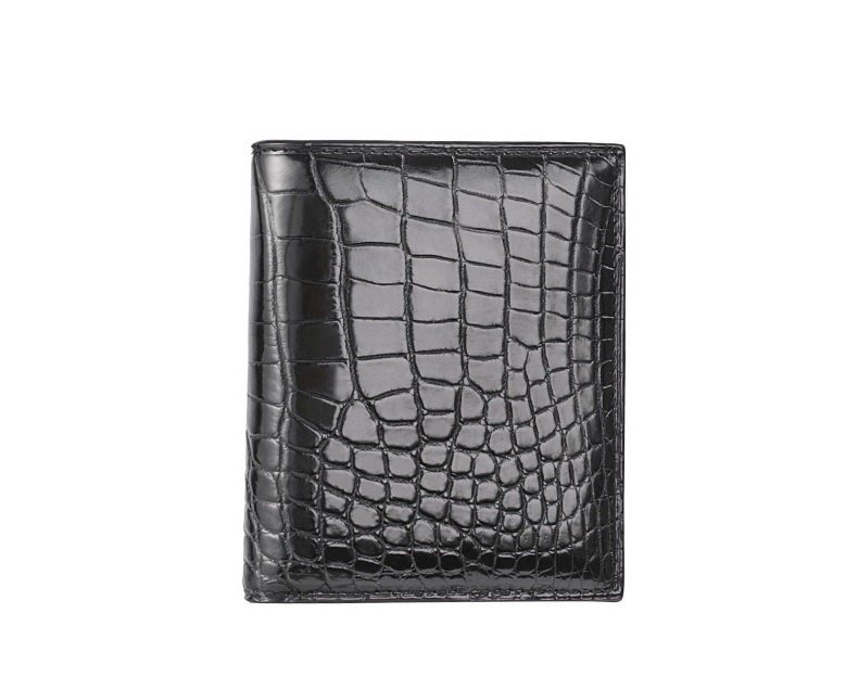 Authentic Alligator Leather Men's Short Bifold Wallet Card Holders Genuine Crocodile Belly Skin Male Small Clutch Purse