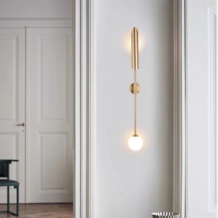 Simple Retro Glass Ball Wall Lamp Classic Kitchen Aisle Restaurant Transparent Glass Ball Wall Lighting
