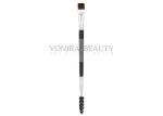 Professional Dual Ended Flat Angled Eyeliner Brush With Mascara Spoolie
