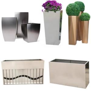 Wholesale Smooth Surface Decorative Metal Flower Pots High Durability Stainless Steel Material from china suppliers