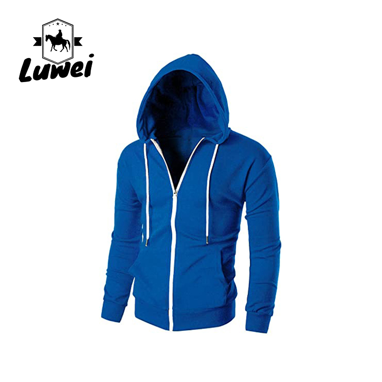 Custom Drawstring Gym Long Sleeve Mens Plain Over Size Sweatshirt Pullover Slim Fit Lightweight Zip-up Sports Hoodie