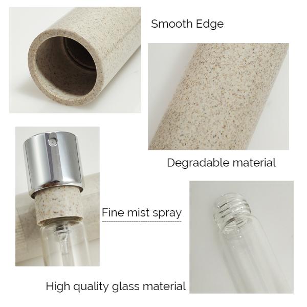 8ml 10ml 15ml 20ml Empty Custom Refillable Degradable Material Travel Cosmetic Twist Perfume Atomizer