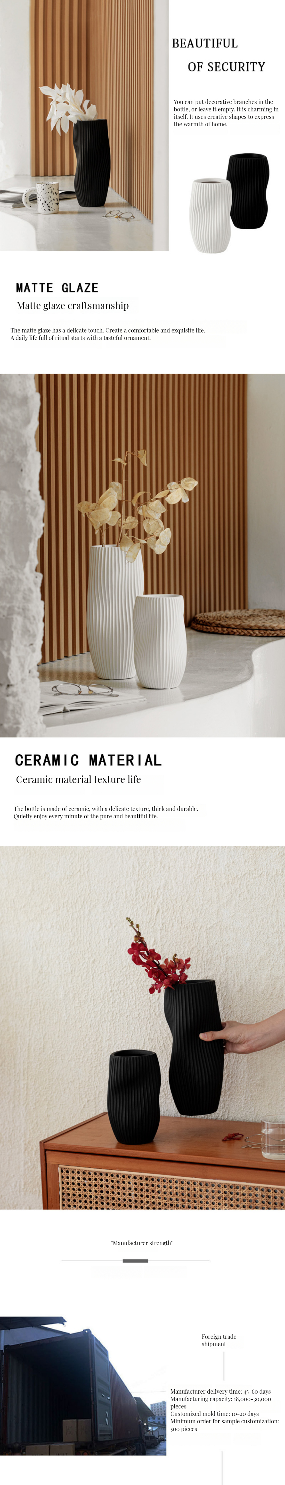Modern Customized Color Porcelain Flower Arrangement Device with Water-Raised Design