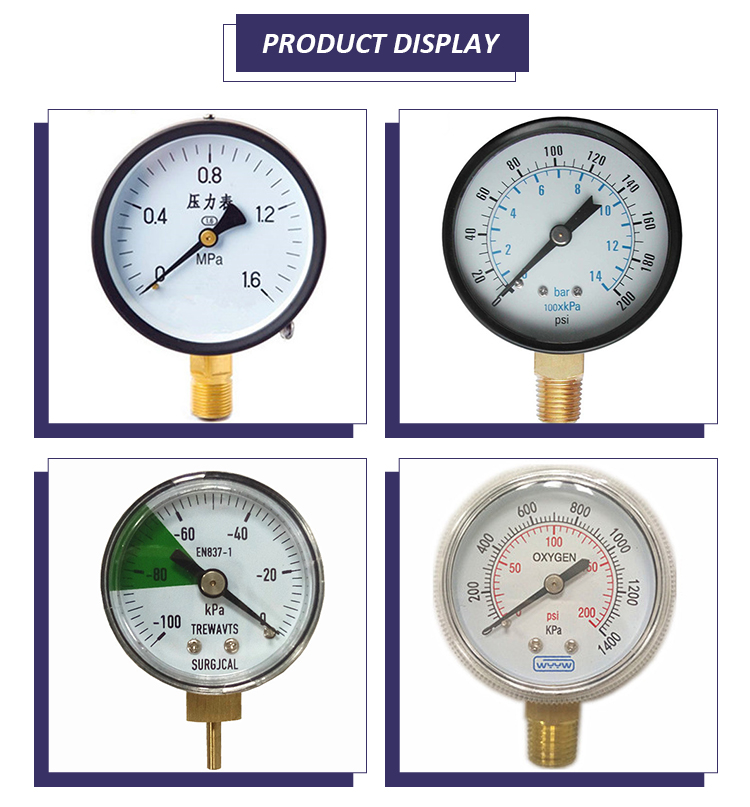 High quality with competitive price CE EN837-1 water air 1psi (0 - 600 Psi) Npt 1/4 Oil Water Pressure Gauge
