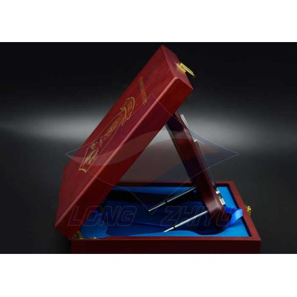 Square Custom Trophy Awards Wood Gift Box Package As Company Decorations