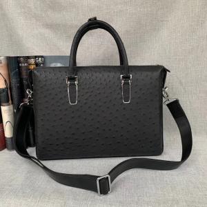 Wholesale Authentic Exotic Ostrich Skin Men Large Business Briefcase Bag Laptop Case Genuine Leather Male Working Purse Handbag from china suppliers