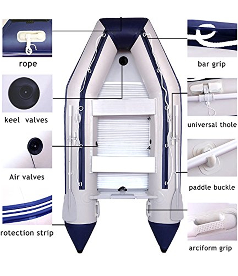 14.1 ft Inflatable Boat Inflatable Rescue & Dive Inflatable Raft Power Boat with outboard motor