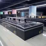 50Hz Supermarket Frozen Meat Seafood Display Chest Island Freezer