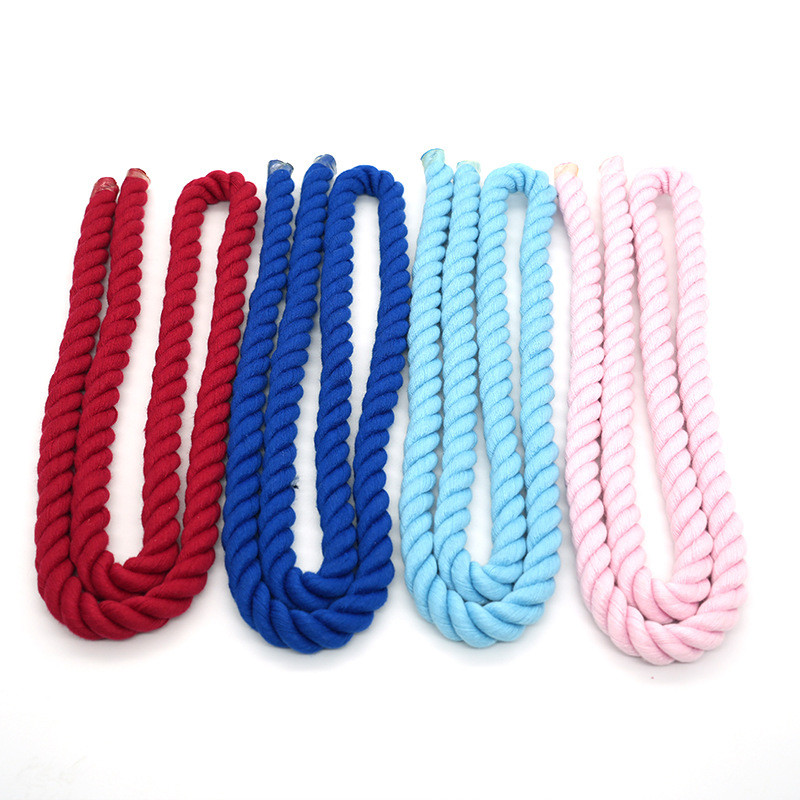 13mm Three Strand Cotton Rope Twisted Mixed Color Dog Leash Climbing Rope