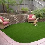 Single Green Pet Friendly Fake Lawn / Outdoor Artificial Grass For Dogs