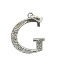 Wholesale G Letter 1.25mm/1.5mm Stones 925 Silver CZ Pendant Affordable and Elegant sterling silver pendant diamond alphabet from china suppliers