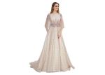 Long Sleeve Backless Maxi Middle Eastern Evening Dresses For Prom Floor Length