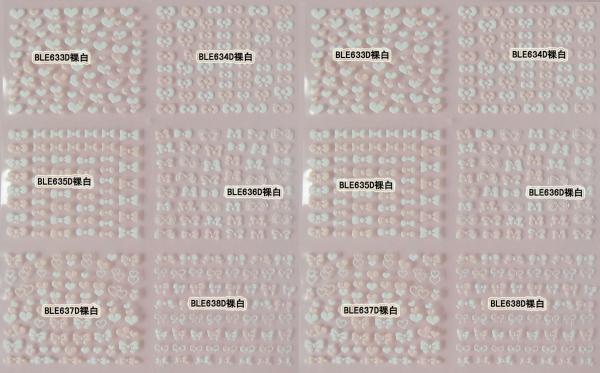 Popular Bow Heart Design White 3D Design Nail Art Sticker Tip Decal Manicure