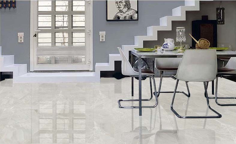 Simple Copper White Color Marble Look Porcelain Tile Heat Insulation