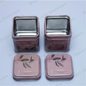 Wholesale custom small delicate square tinplate jars with lid and logo design from china suppliers