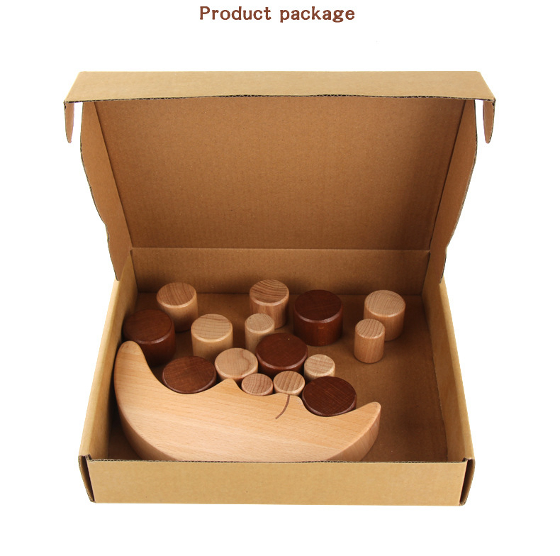 Montessori Moon Small Wooden Building Blocks Target Beech Balance