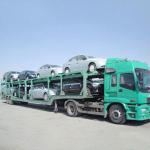 AOTONG 2 double axles 6 units Electric SUV car carrier semi trailer for customer